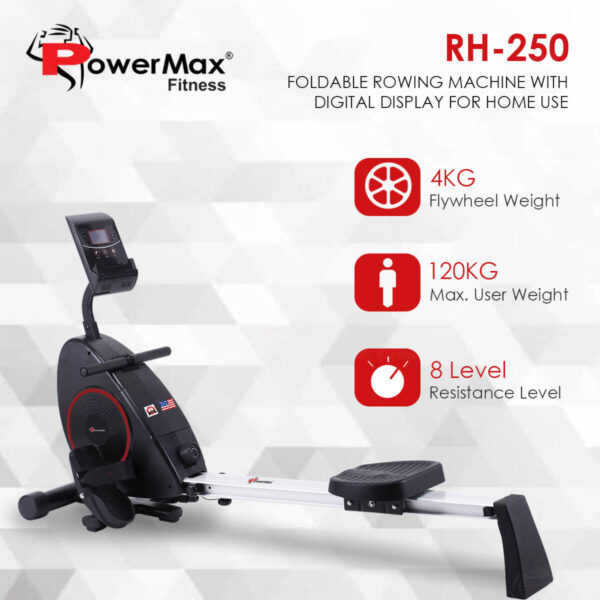 RH-250 Foldable Rowing Machine with Digital Display for Home use - Image 2