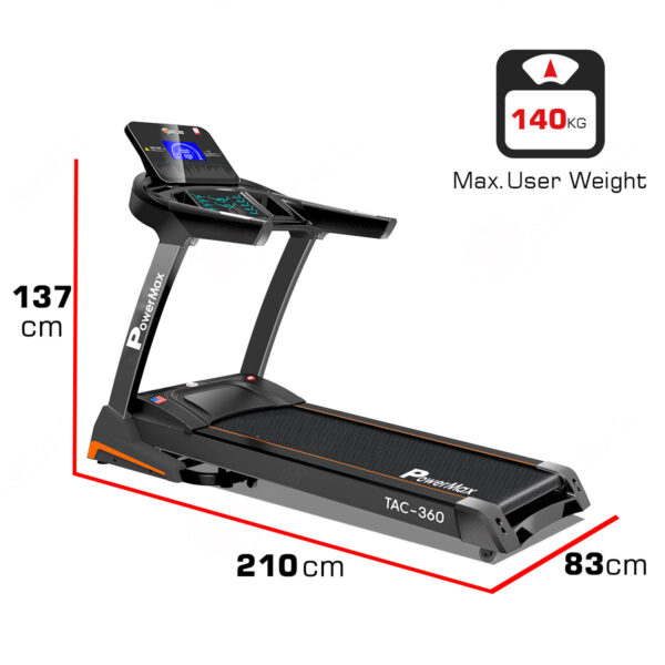 TAC-360® AC Motorized Treadmill with Auto Lubrication & Auto Incline - Image 3