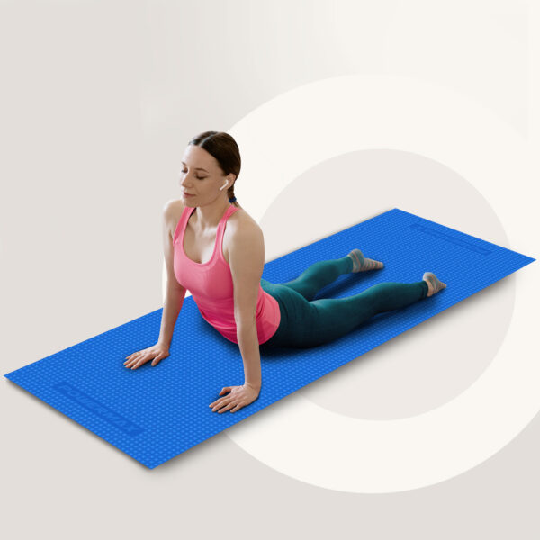 4mm Thick Premium Exercise Blue Color Yoga Mat - Image 3