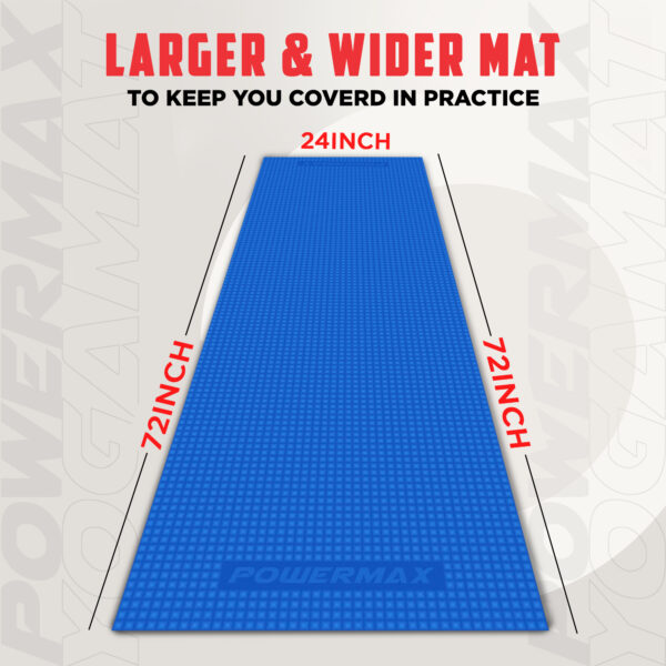 4mm Thick Premium Exercise Blue Color Yoga Mat - Image 10