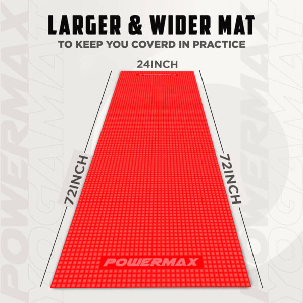 YE6-1.1-RD 6mm Thick Premium Exercise Red Color Yoga Mat - Image 8