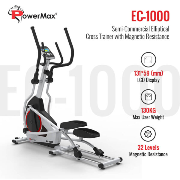 EC-1000 Semi-Commercial Elliptical Cross Trainer with Magnetic Resistance - Image 3