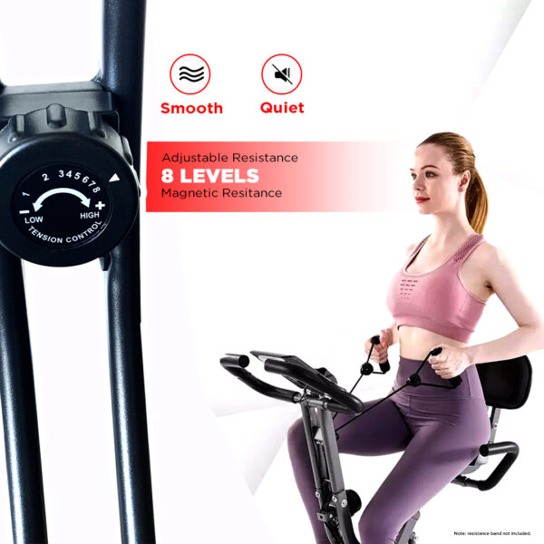 BX-110SX 3 in 1 Foldable Magnetic X Bike with Back Rest and Recumbent Bike - Image 7