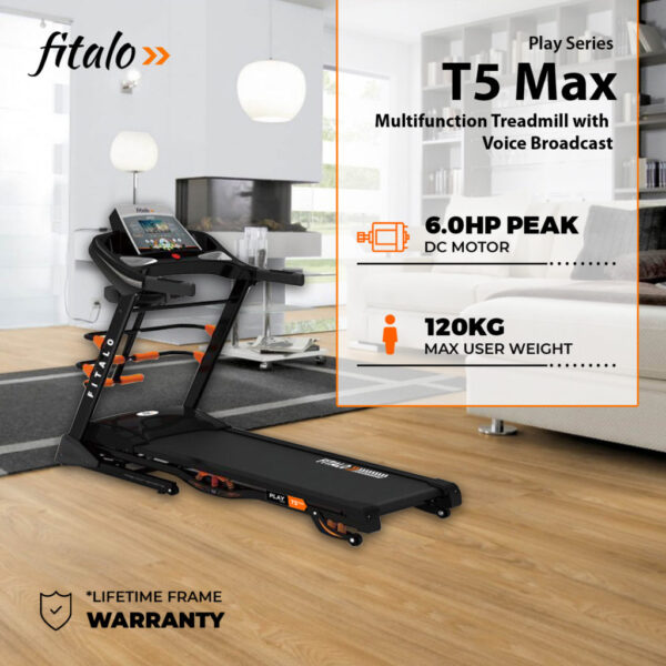 Play T5 Max Multifunction Treadmill with Voice Broadcast - Image 2